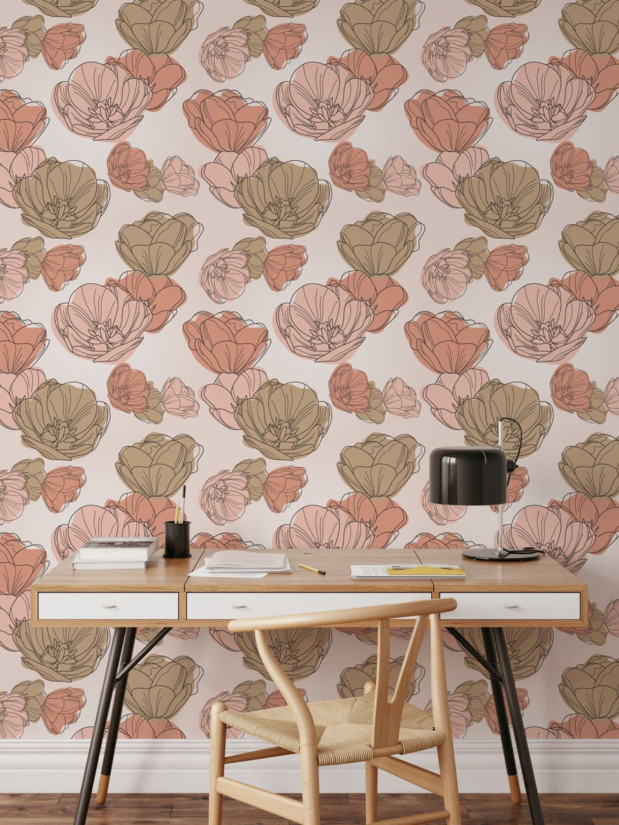 Cute Boho Style Floral Pattern Wallpaper Mural Removable Wallpaper EazzyWalls