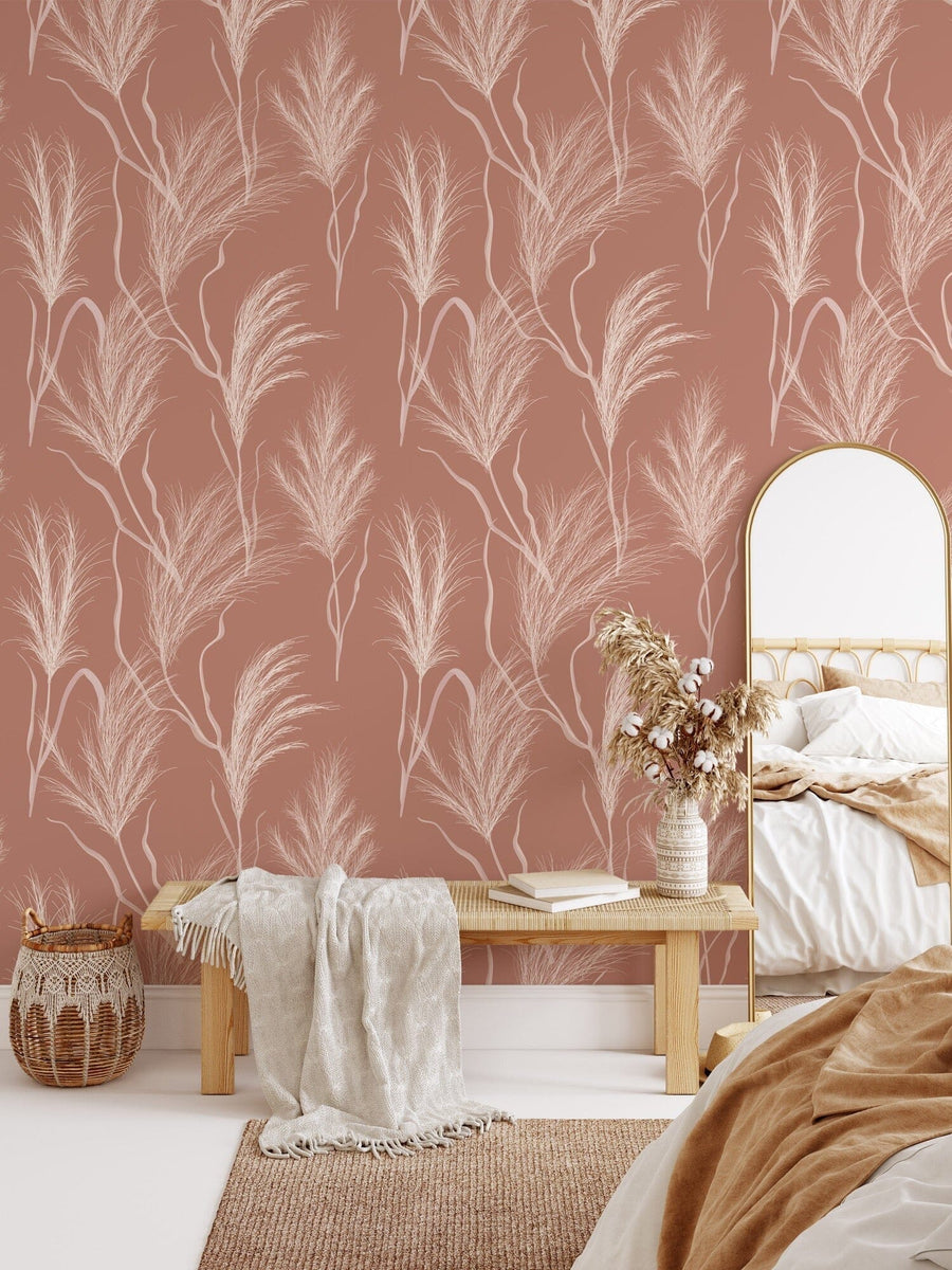 Terracotta Boho Wallpaper Peel and Stick Removable Wallpaper EazzyWalls