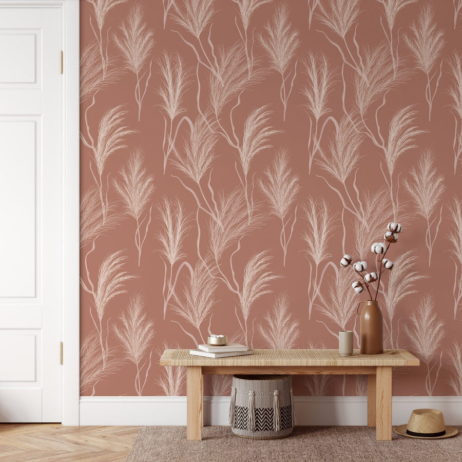 Terracotta Boho Wallpaper Peel and Stick Removable Wallpaper EazzyWalls