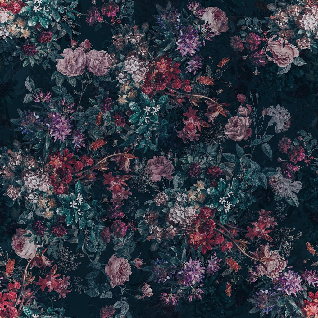 Dark Background Green Flower Wallpaper image 2