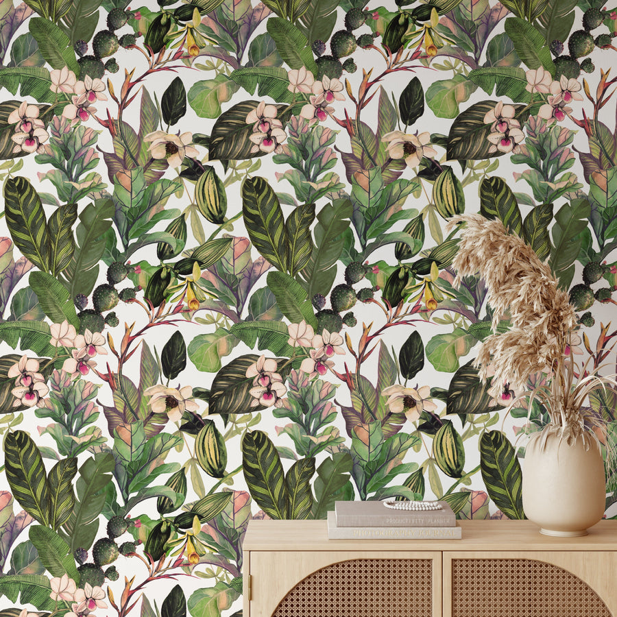 Green Tropical Leaves Wallpaper Mural Removable Wallpaper EazzyWalls