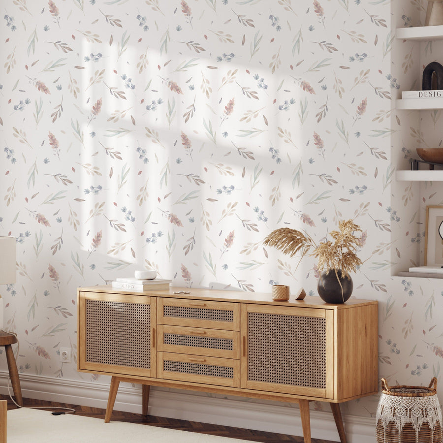 Floral Wallpaper Watercolor Flowers Peel and stick Wallpaper EazzyWalls