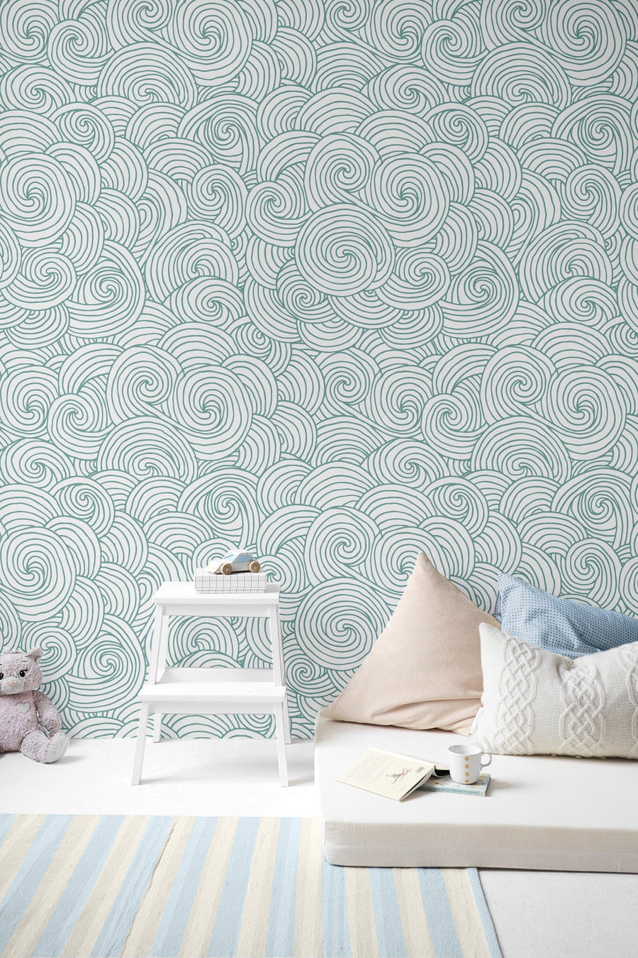 Japanese Waves Pattern Wallpaper Removable Wallpaper EazzyWalls