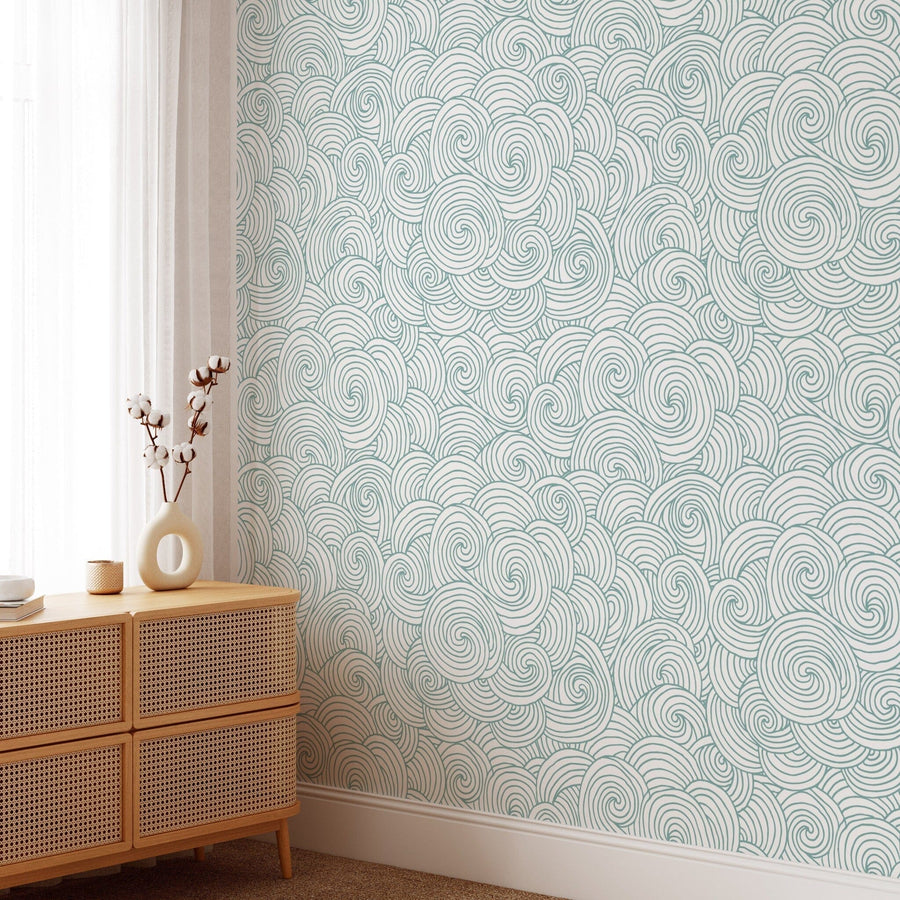 Japanese Waves Pattern Wallpaper Removable Wallpaper EazzyWalls