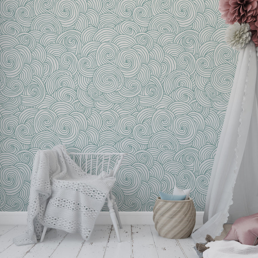 Japanese Waves Pattern Wallpaper Removable Wallpaper EazzyWalls