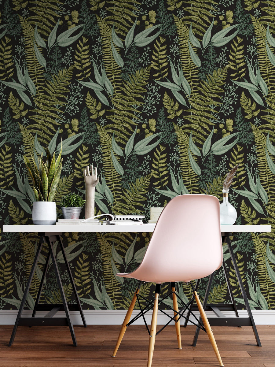 Green Fern Peel and Stick Wallpaper Peel and stick Wallpaper EazzyWalls