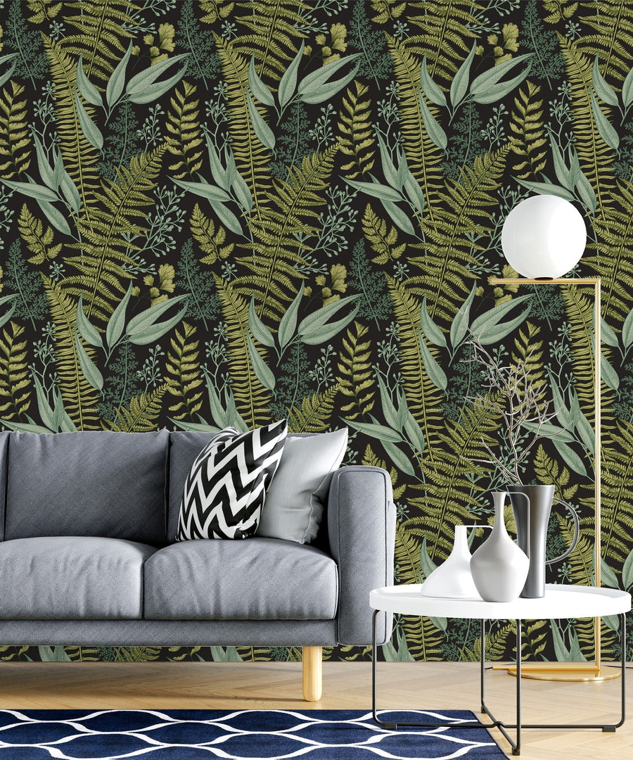Green Fern Peel and Stick Wallpaper Peel and stick Wallpaper EazzyWalls