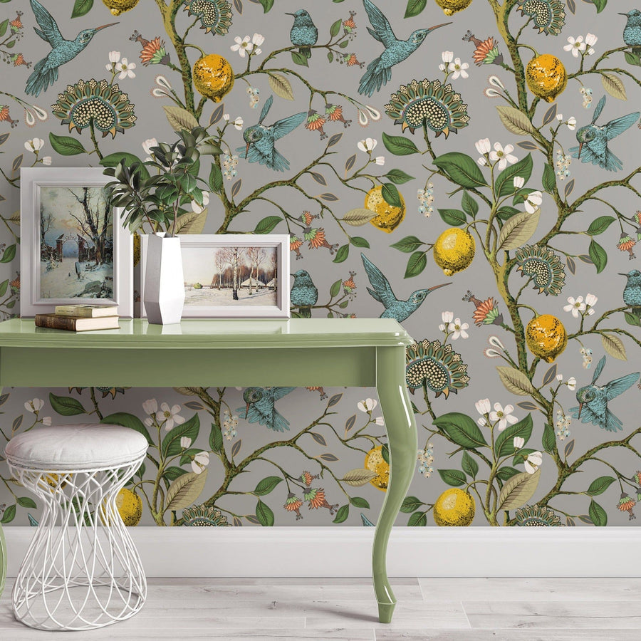 Flying Hummingbirds Chinoiserie Wallpaper Removable Wallpaper EazzyWalls