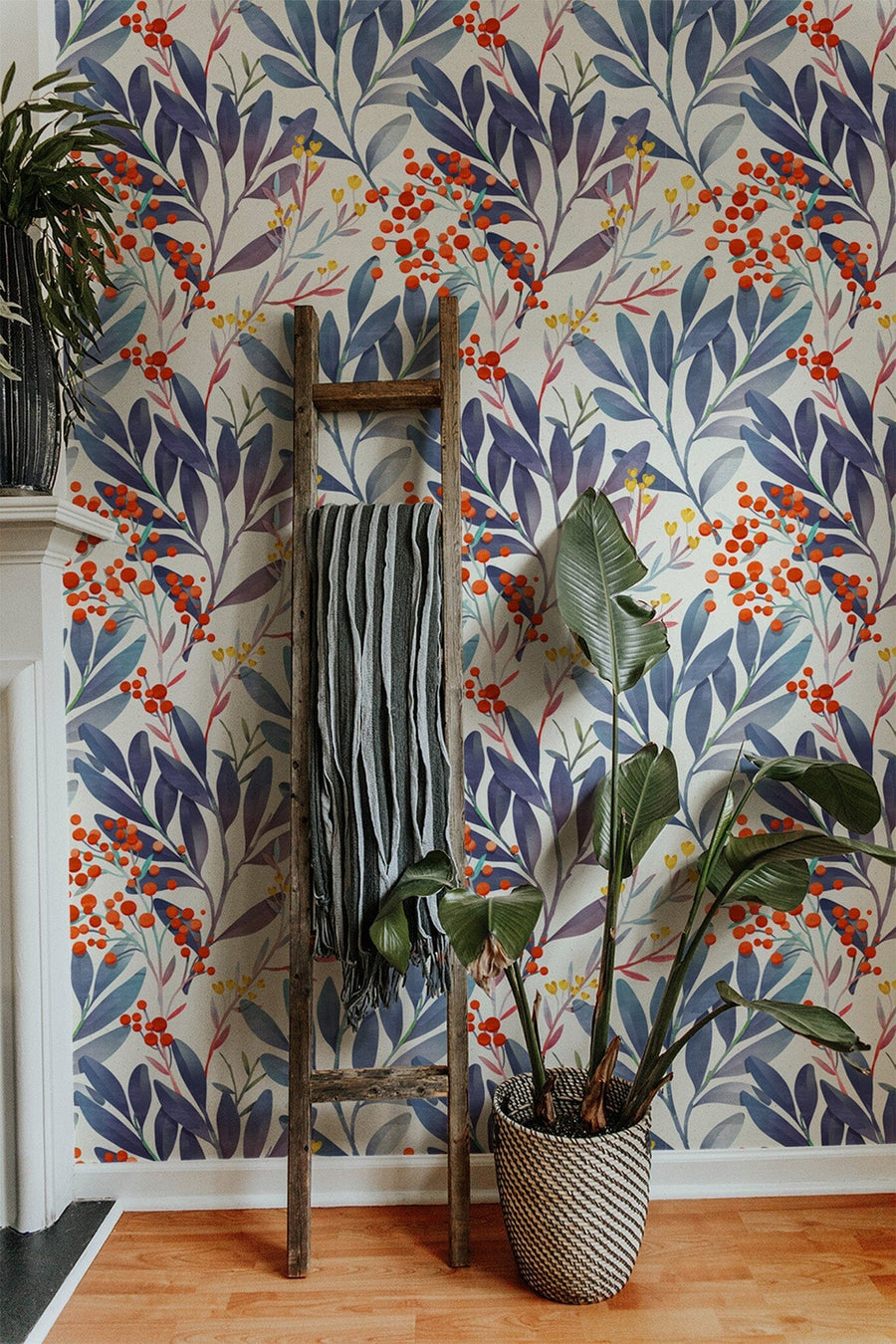 Watercolor Leaves Floral Wallpaper Peel and stick Wallpaper EazzyWalls