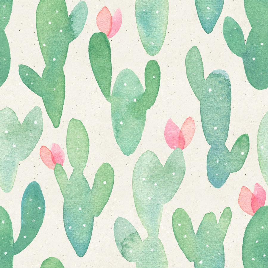 Hand Drawn Cactus Pattern Wallpaper Peel and Stick Peel and stick Wallpaper EazzyWalls Sample: 6''W x 9''H Smooth Vinyl