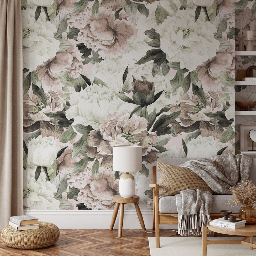 Watercolor Peony Bestselling Wallpaper Peel and Stick Removable Wallpaper EazzyWalls 
