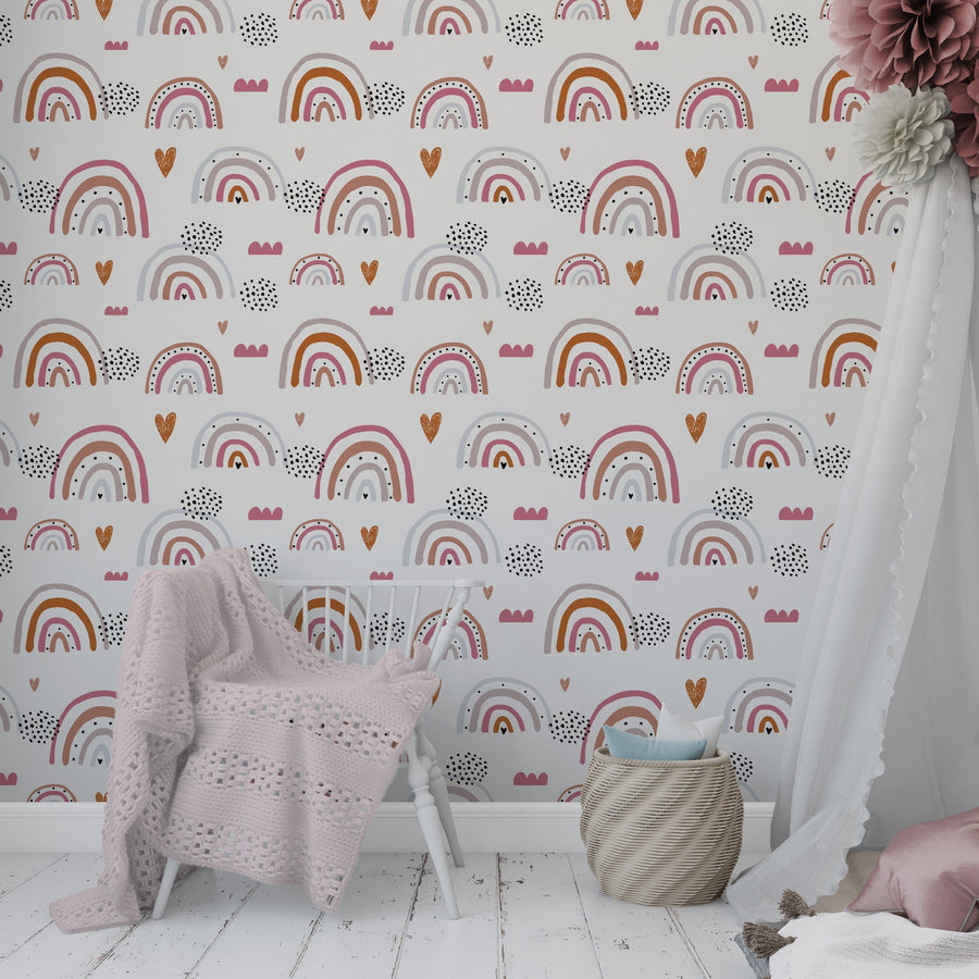 Rainbow Pattern Peel and Stick Wallpaper Removable Wallpaper EazzyWalls