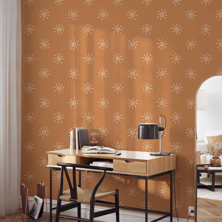 Boho Sun Wallpaper Removable Peel and Stick Wallpaper EazzyWalls