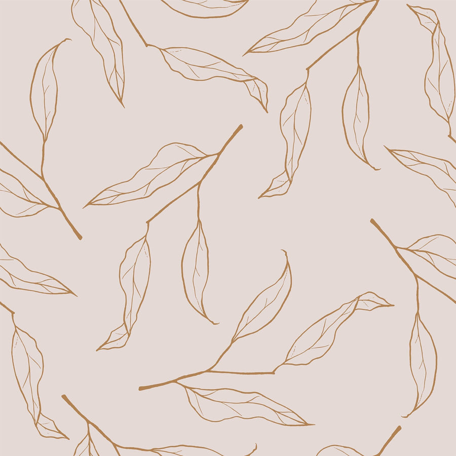 Pink Background Botanical Leaves Wallpaper Removable Wallpaper EazzyWalls
