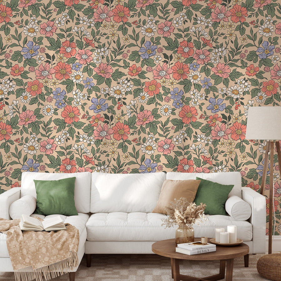 Floral Wall Mural Wallpaper image 3