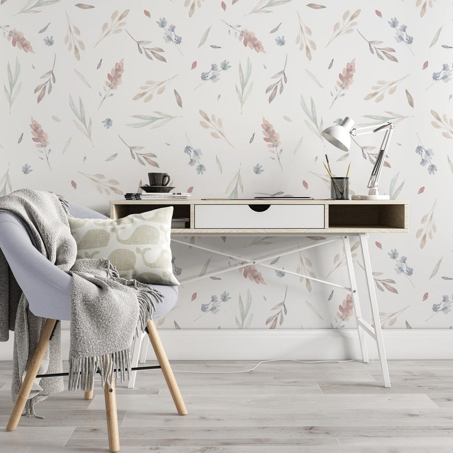 Floral Wallpaper Watercolor Flowers Peel and stick Wallpaper EazzyWalls