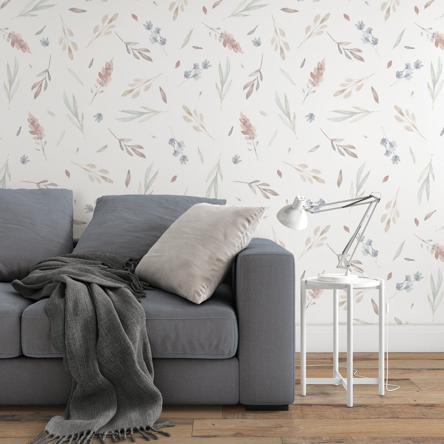 Floral Wallpaper Watercolor Flowers Peel and stick Wallpaper EazzyWalls