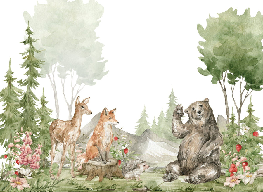 Baby Deer Woodland Nursery Wallpaper Removable Wallpaper EazzyWalls