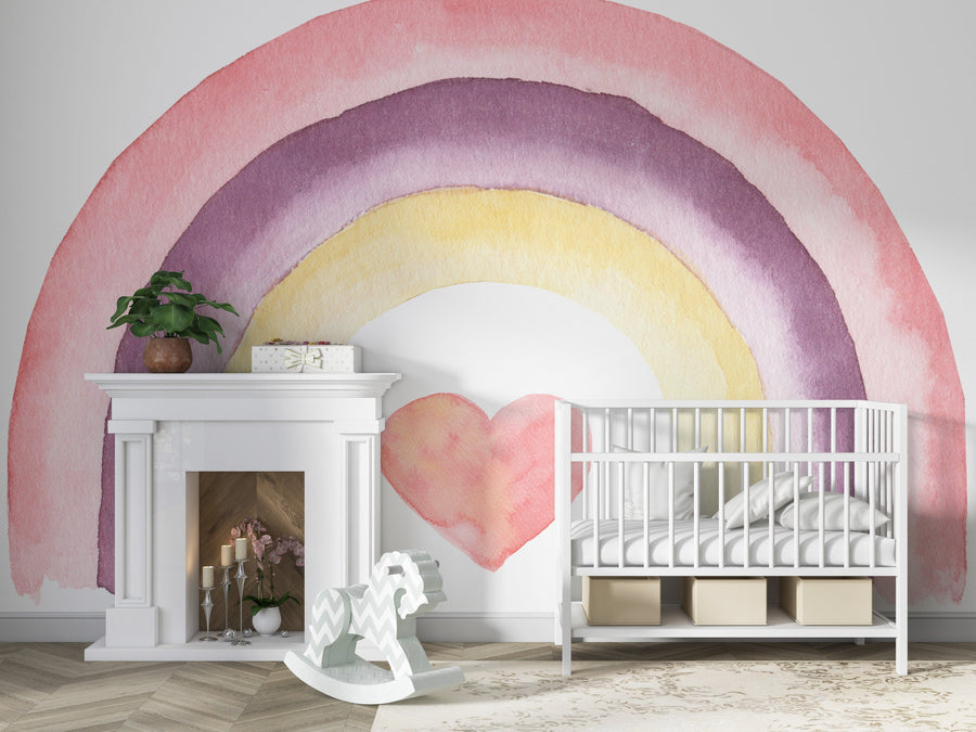 Rainbow Watercolor Kids Wallpaper Removable Wallpaper EazzyWalls