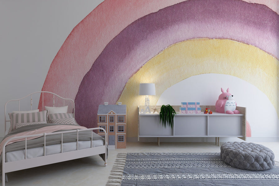 Rainbow Watercolor Kids Wallpaper Removable Wallpaper EazzyWalls
