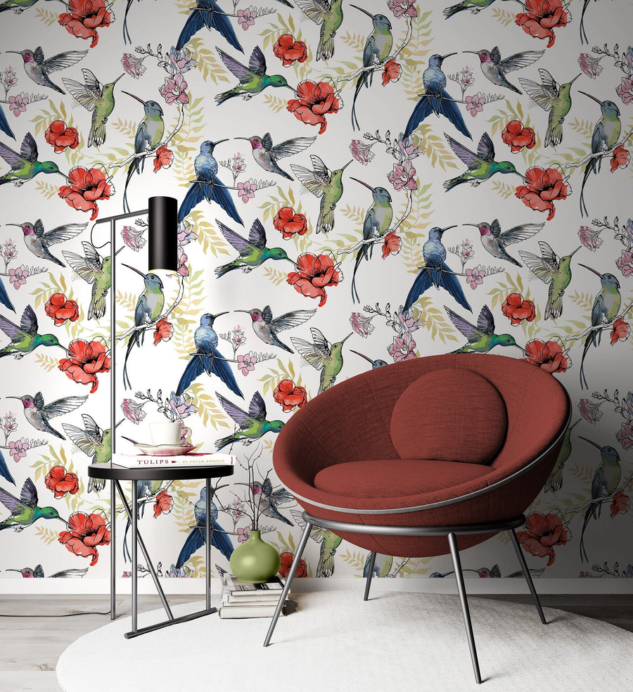 Hummingbirds Wallpaper Pattern Removable Wallpaper EazzyWalls