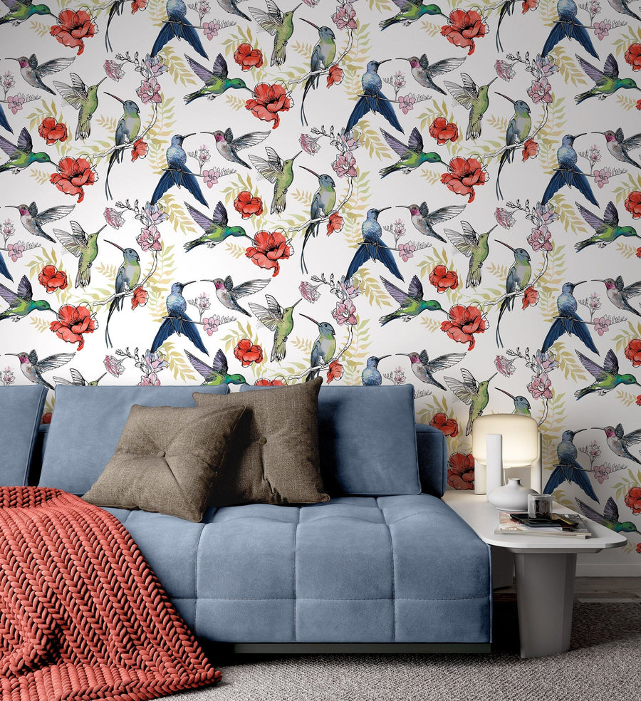 Hummingbirds Wallpaper Pattern Removable Wallpaper EazzyWalls