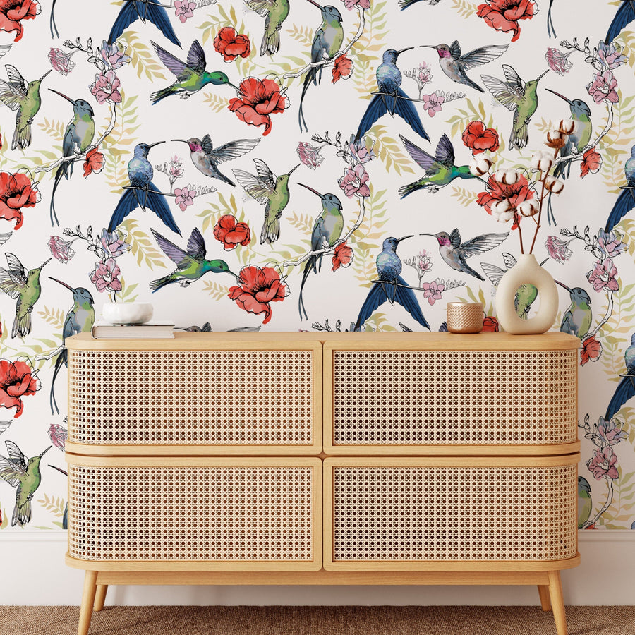 Hummingbirds Wallpaper Pattern Removable Wallpaper EazzyWalls
