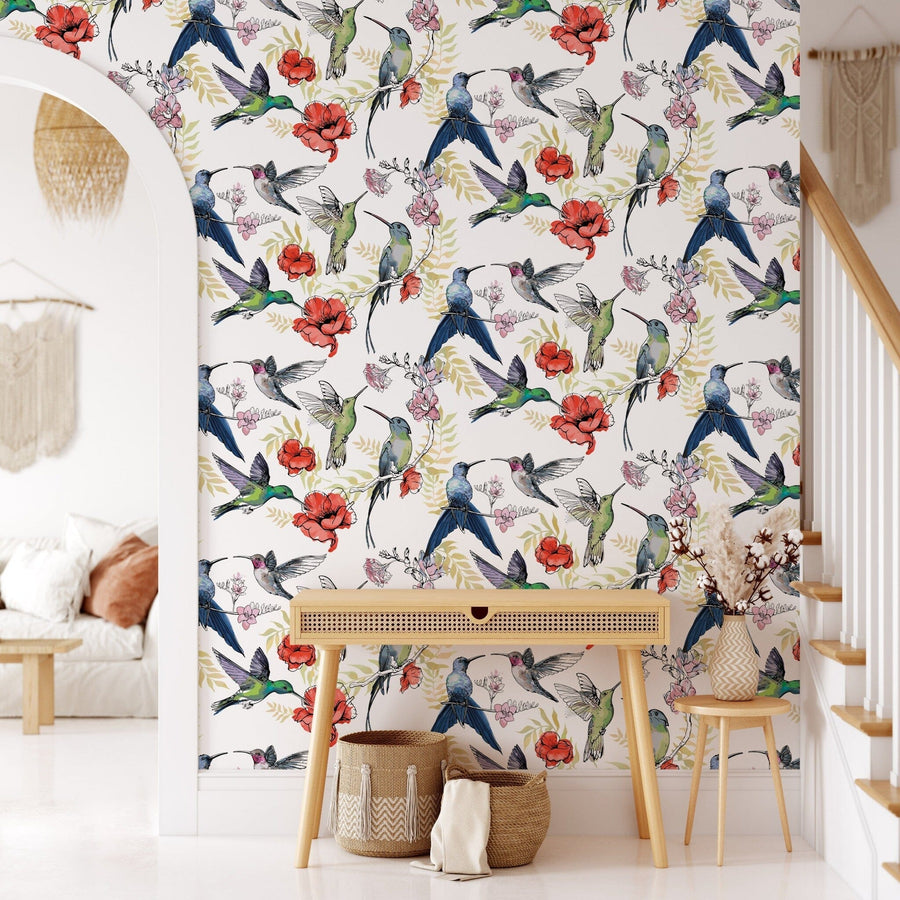 Hummingbirds Wallpaper Pattern Removable Wallpaper EazzyWalls