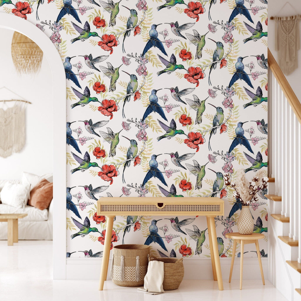 Hummingbirds Wallpaper Pattern Removable Wallpaper EazzyWalls 
