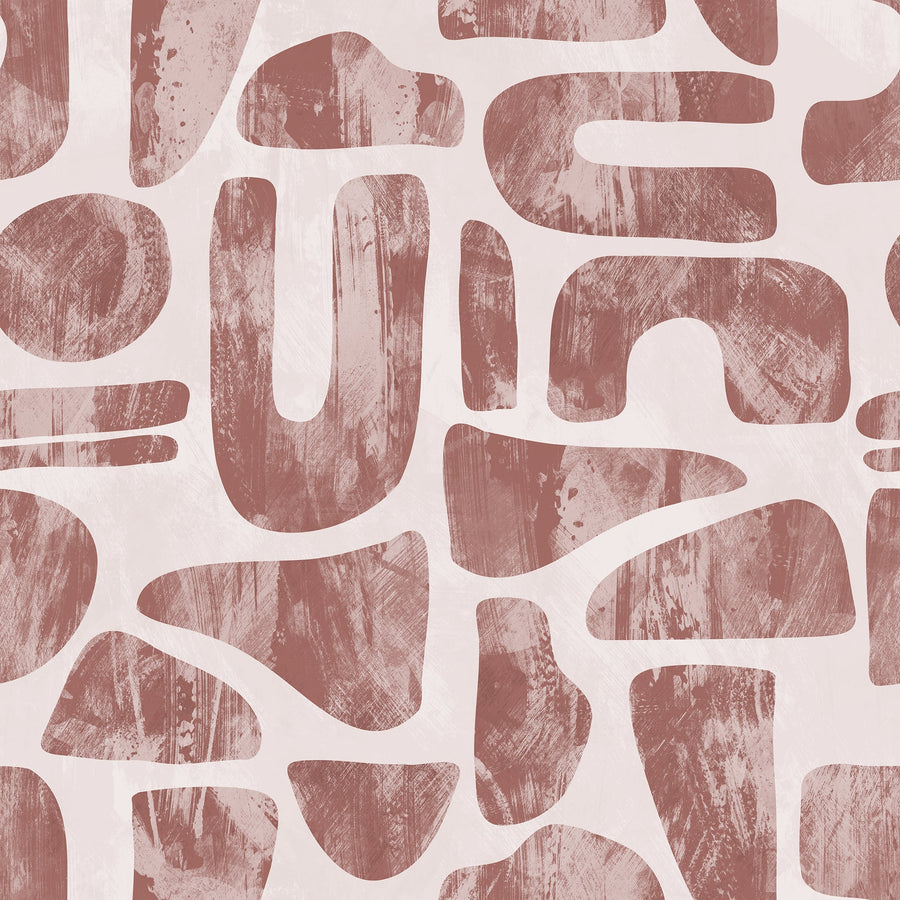 Mid-Century Modern Organic Shapes Wallpaper