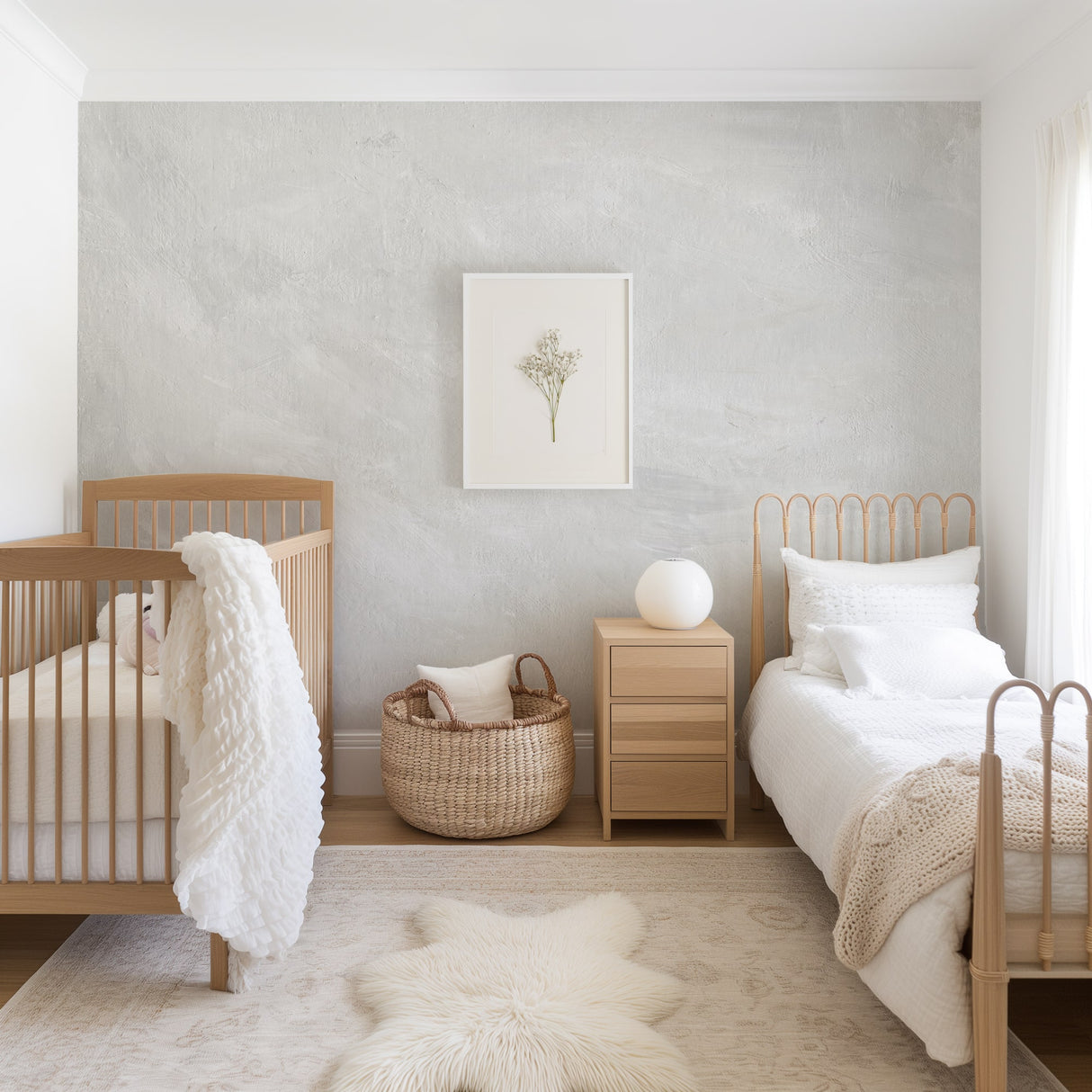 Luxury Limewash Wallpaper – Soft Faux Plaster Wall Mural