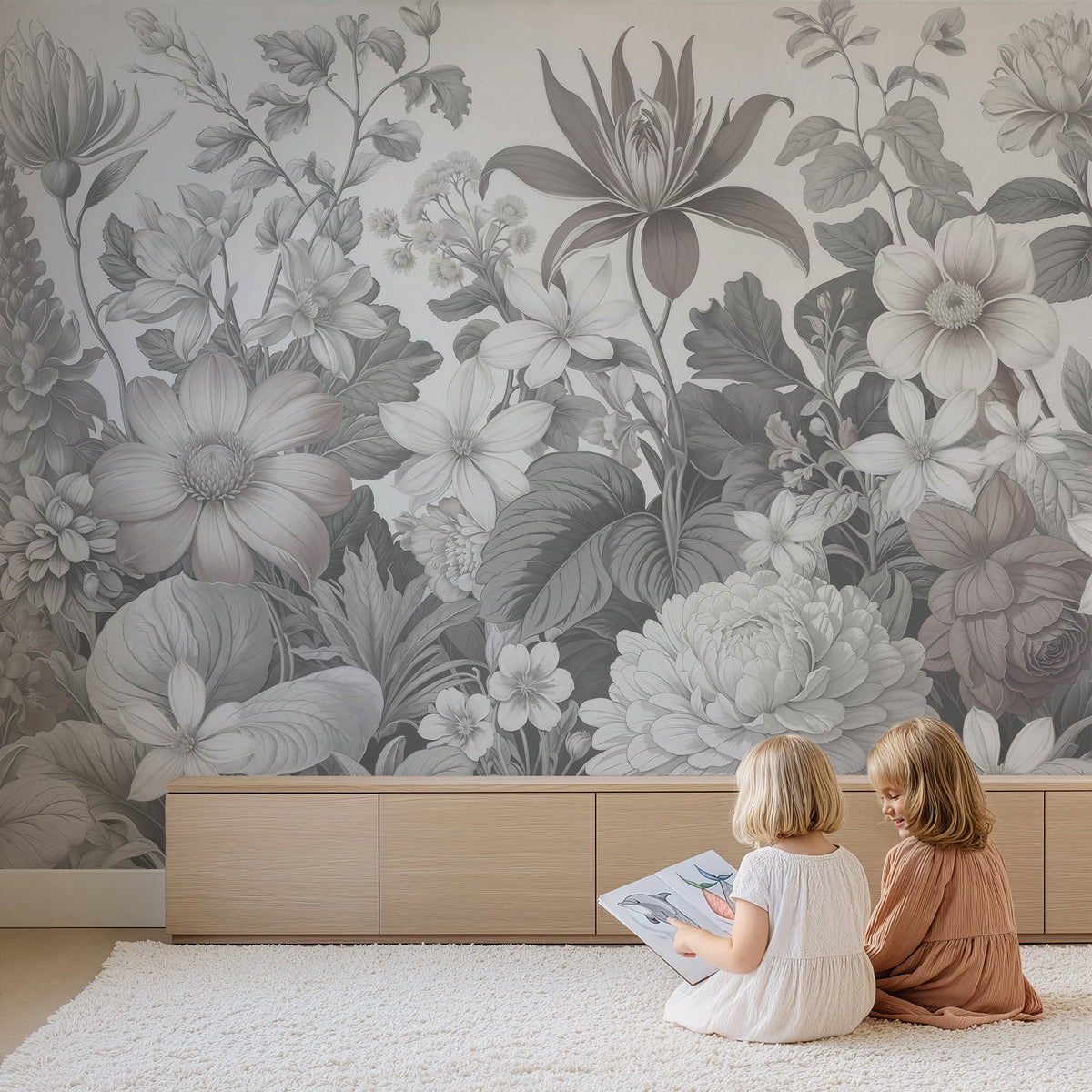 heavy floral wallpaper