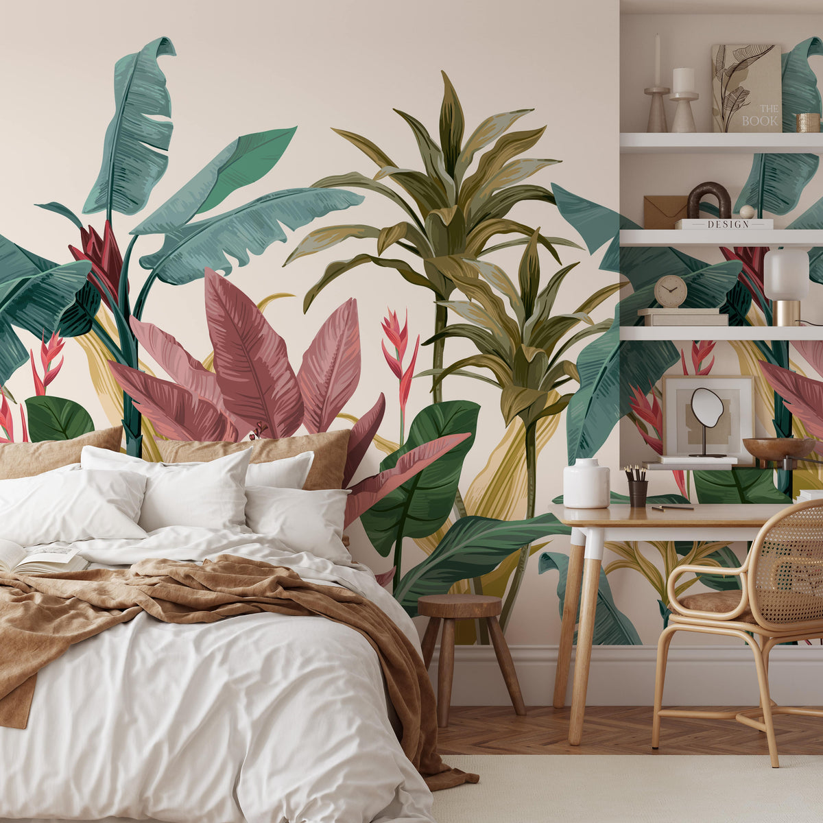 Tropical Jungle Wallpaper - Banana Leaf Mural for Lush Interiors ...