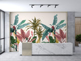 Tropical Jungle Wallpaper – Banana Leaf Wall Mural for Lush, Vibrant Interiors