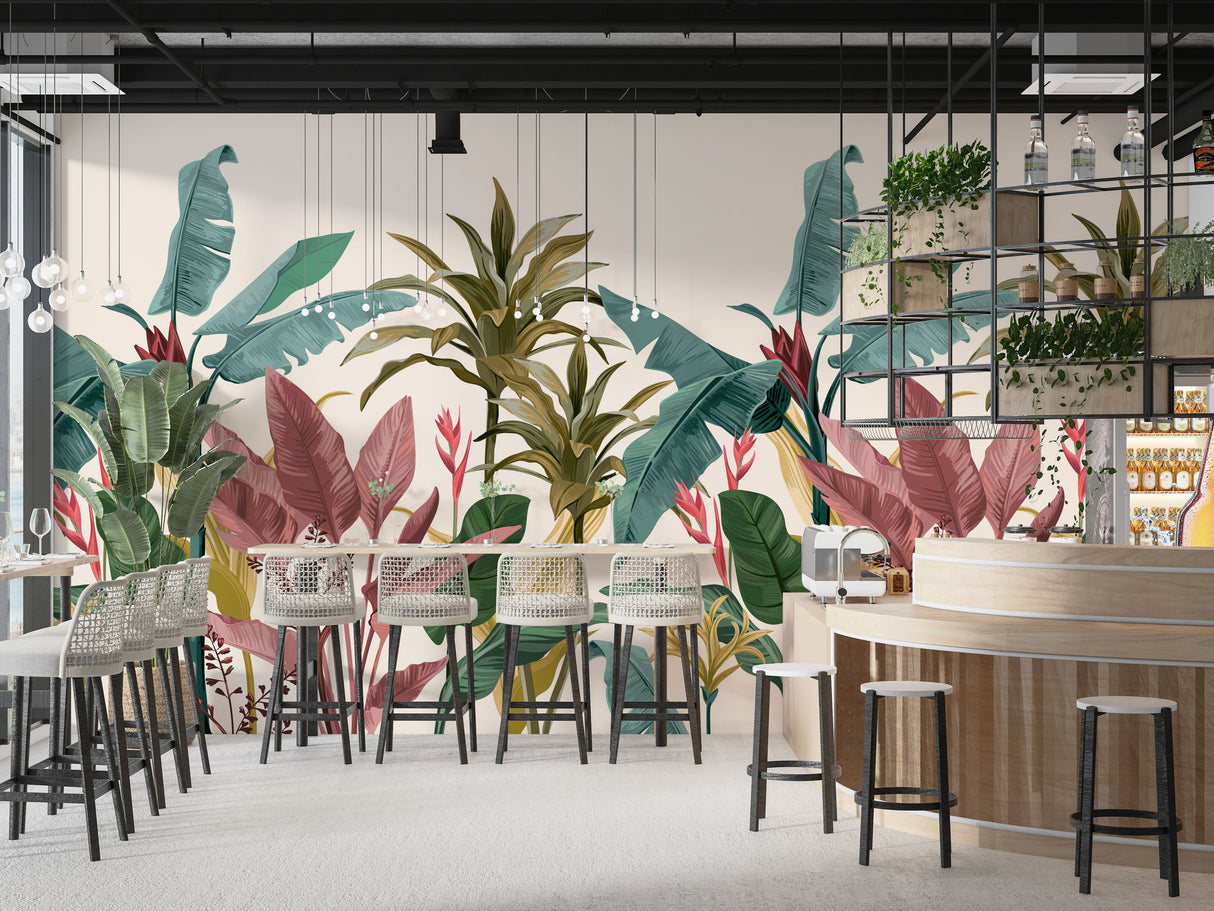 Tropical Jungle Wallpaper - Banana Leaf Wall Mural for Lush, Vibrant Interiors