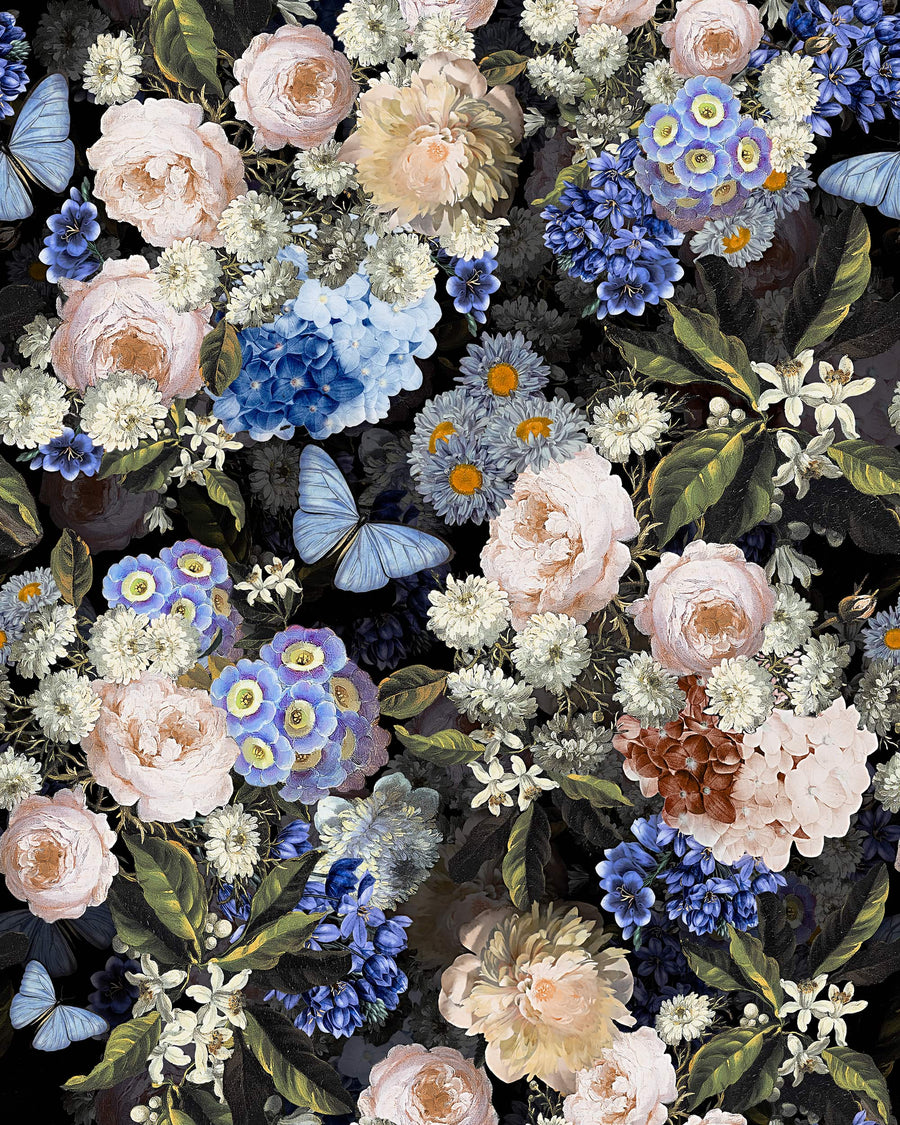 Baroque Midnight Floral Wallpaper