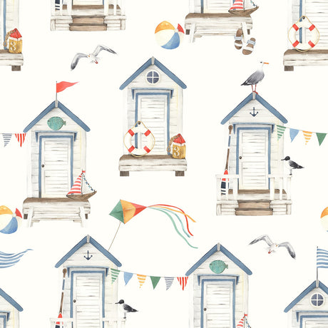 Beach hut wallpaper image 2