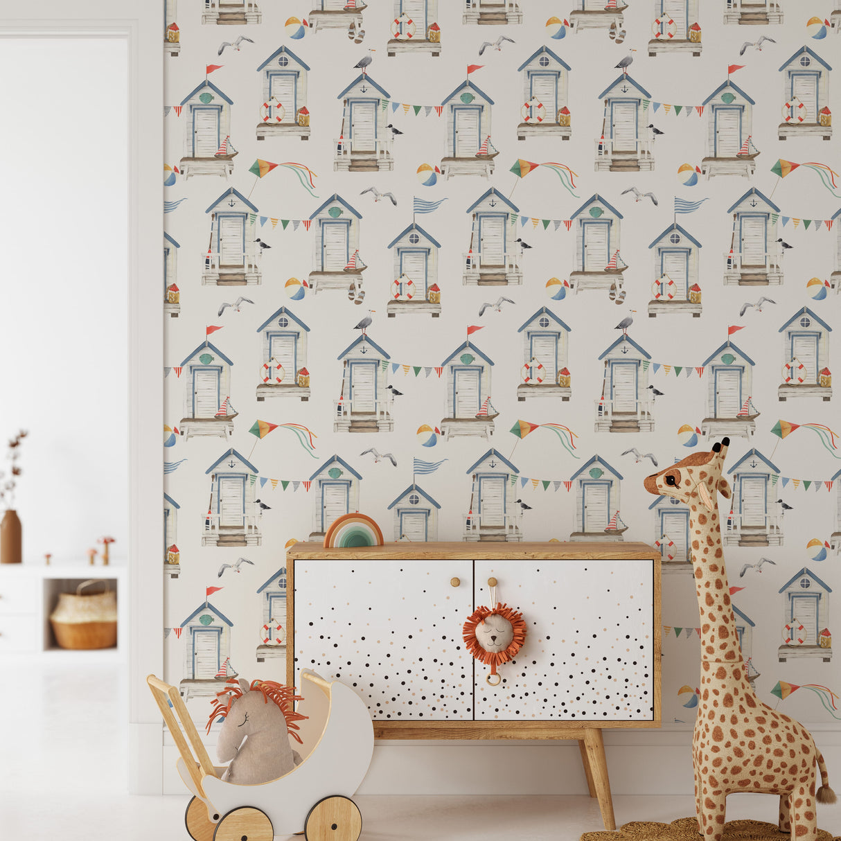 Beach hut wallpaper image 3