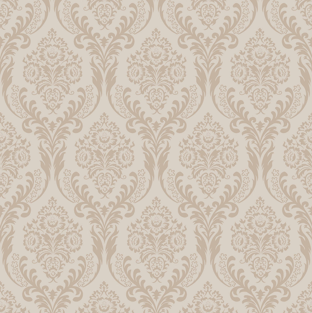 Luxury Beige Damask Wallpaper - Elegant Ornate Design