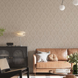 Premium Beige Damask Wallpaper