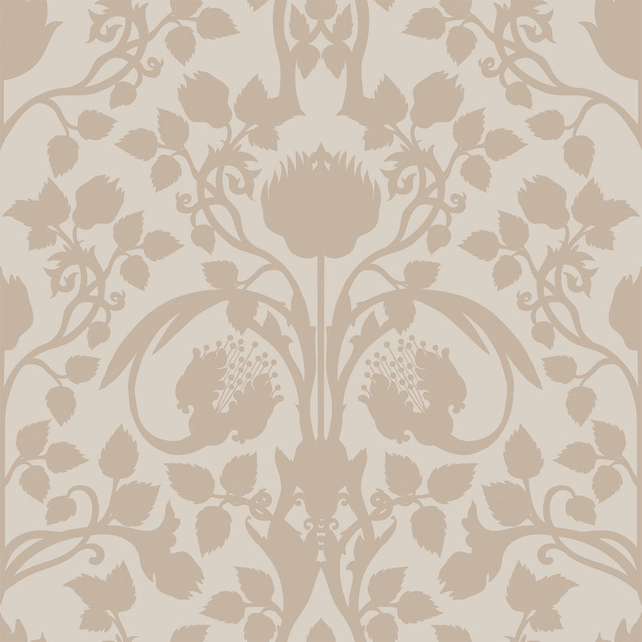 Vintage Beige Floral Wallpaper – Classic Elegance for Timeless Interiors