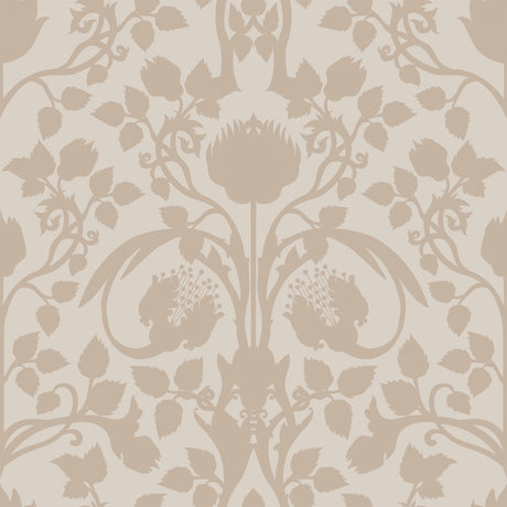 Vintage Beige Floral Wallpaper - Classic Elegance for Timeless Interiors