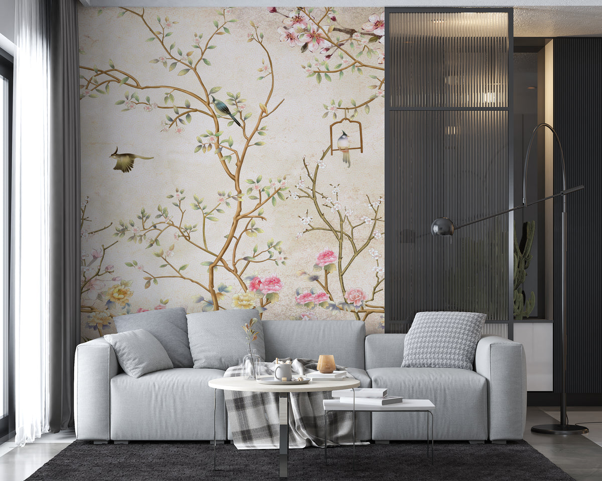 Cherry Blossom Chinoiserie Wallpaper Cherry Blossom | Tropical