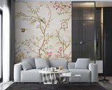 Vintage Cherry Blossom Chinoiserie Wall Mural Removable Wallpaper 