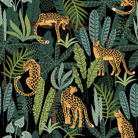 Leopard Print Peel and Stick Wallpaper - Exotic Tropical Wallpaper