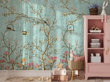 Vintage Blue Chinoiserie Wallpaper