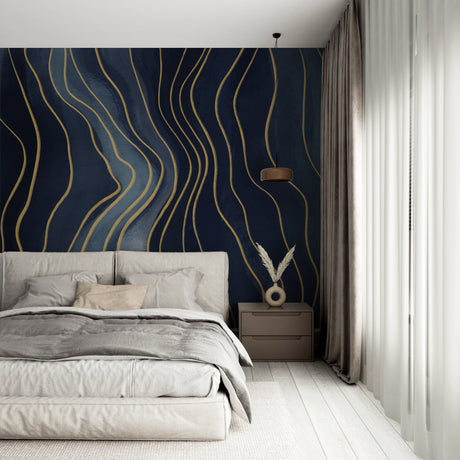 Navy Blue Pattern Removable Wallpaper Removable Wallpaper