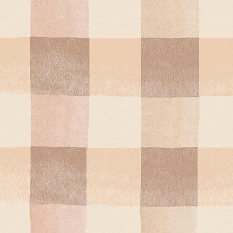 Boho Beige Checkered Wallpaper - Modern Farmhouse Decor