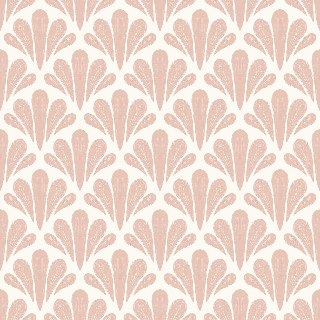 Brushstroke Scallops Wallpaper – Modern Art Deco Pattern in Soft Neutrals