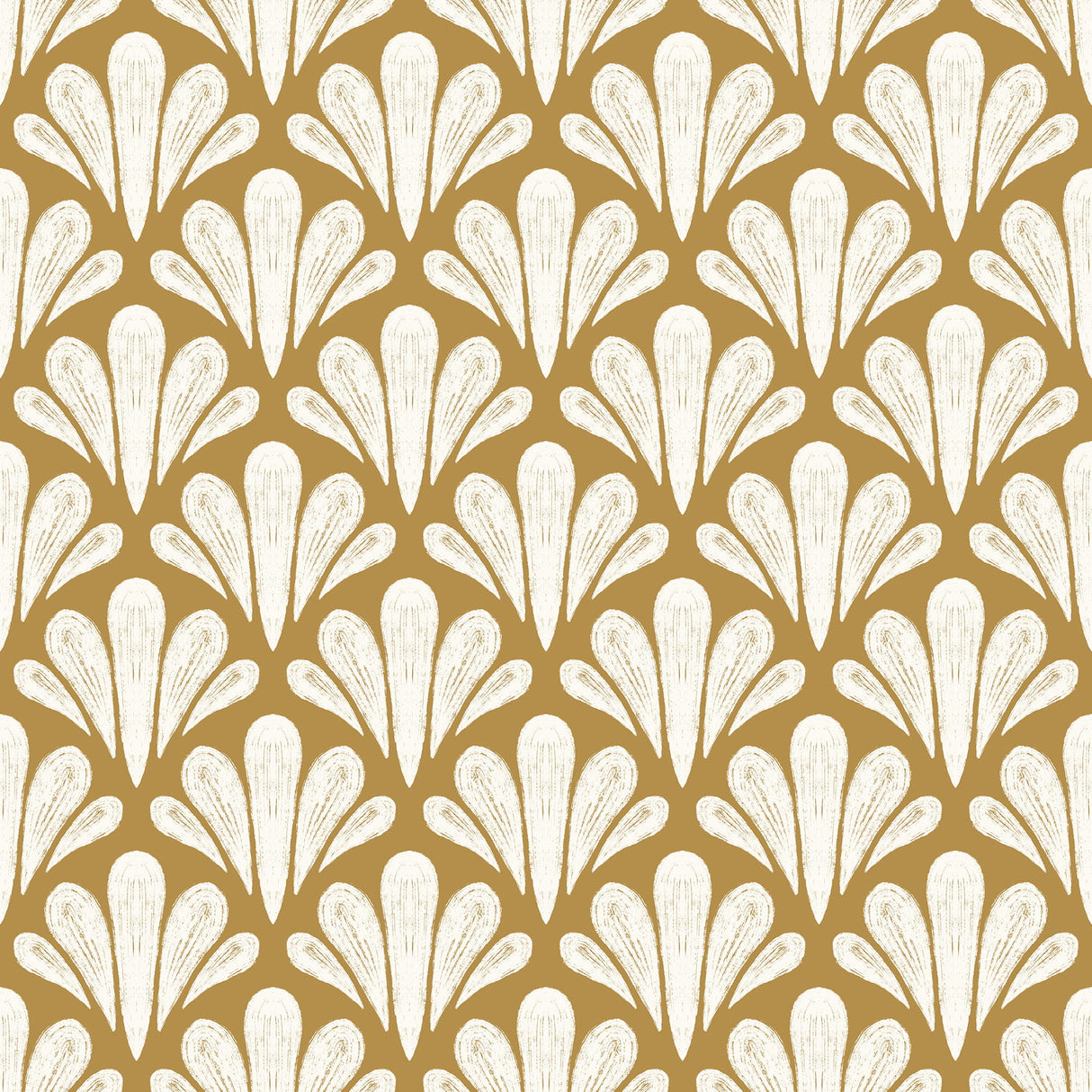 Brushstroke Scallops Wallpaper – Modern Art Deco Pattern in Soft Neutrals